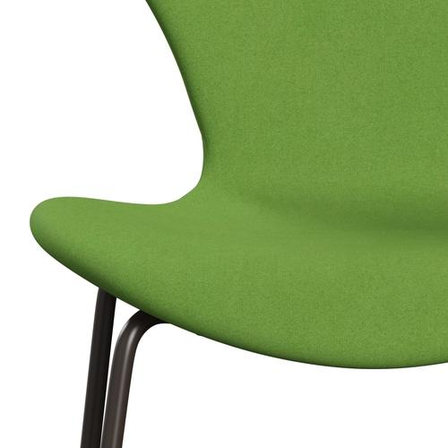 Fritz Hansen 3107 židle plné čalounění, hnědé bronzové/divina Lime Light