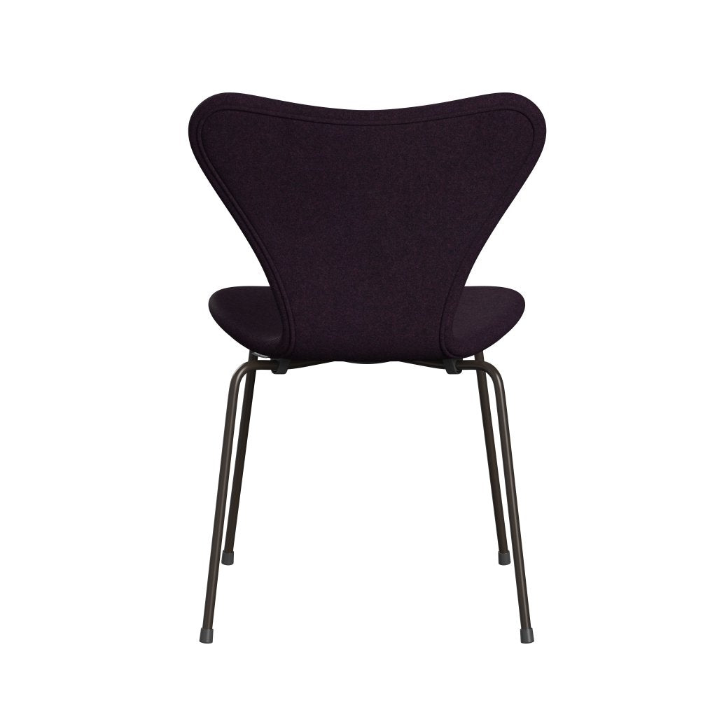 Fritz Hansen 3107 Chair Full Upholstery, Brown Bronze/Divina Md Aubergine