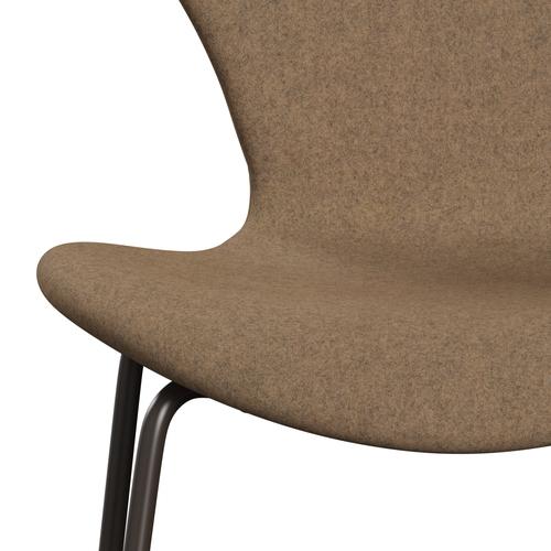 Fritz Hansen 3107 židle plné čalounění, Brown Bronze/Divina MD Café Latte