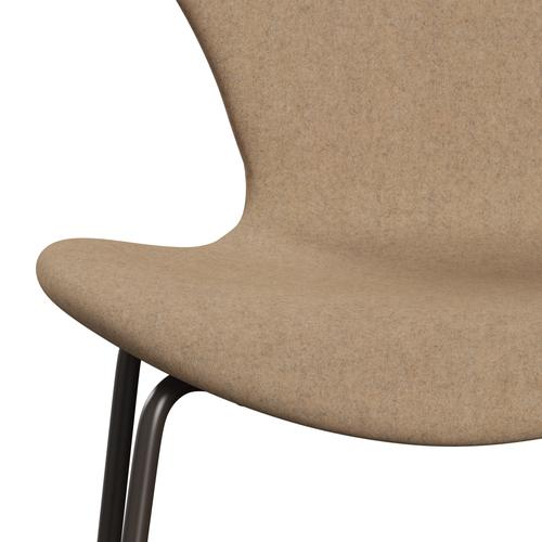 Fritz Hansen 3107 Chair Full Upholstery, Brown Bronze/Divina Md Cappuccino