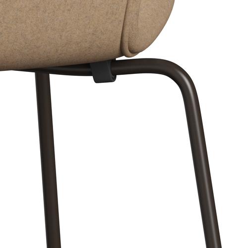 Fritz Hansen 3107 Chair Full Upholstery, Brown Bronze/Divina Md Cappuccino