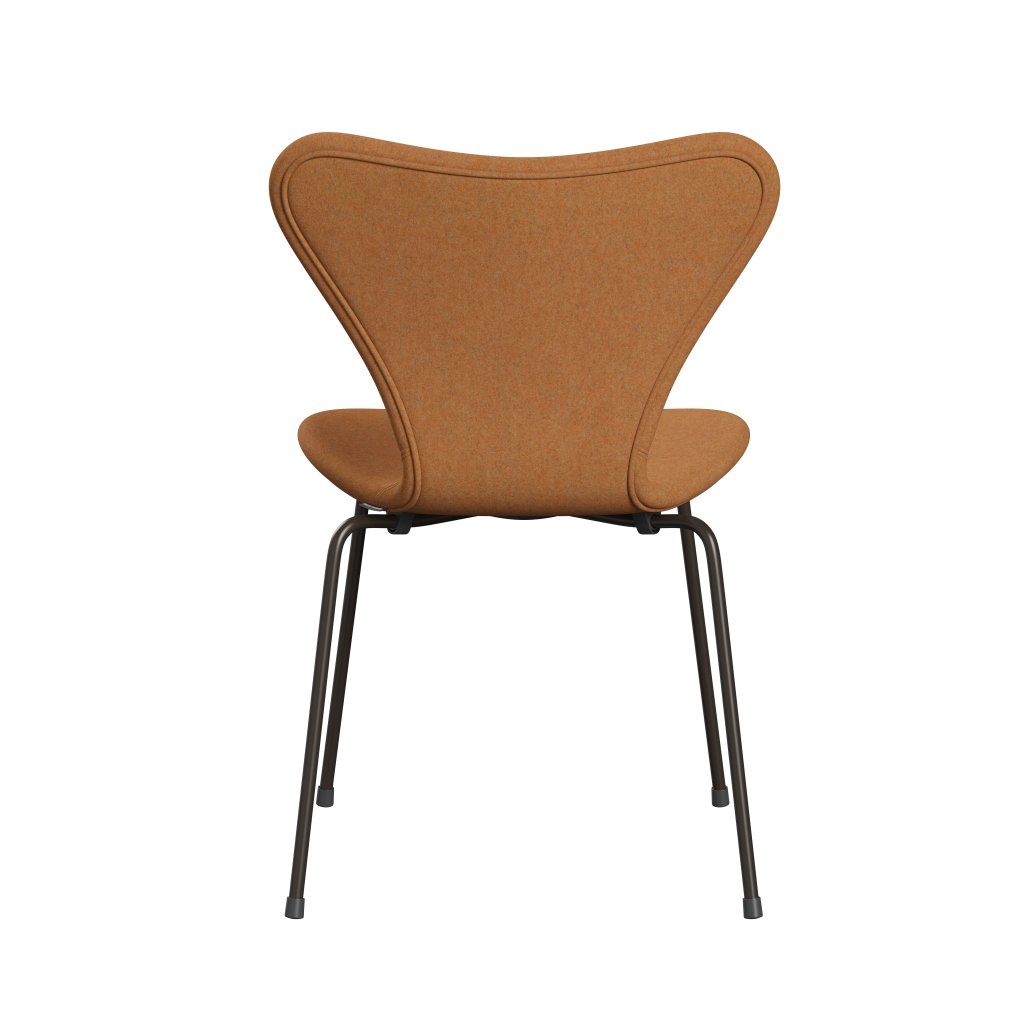 Fritz Hansen 3107 Chair Full Upholstery, Brown Bronze/Divina Md Carrot