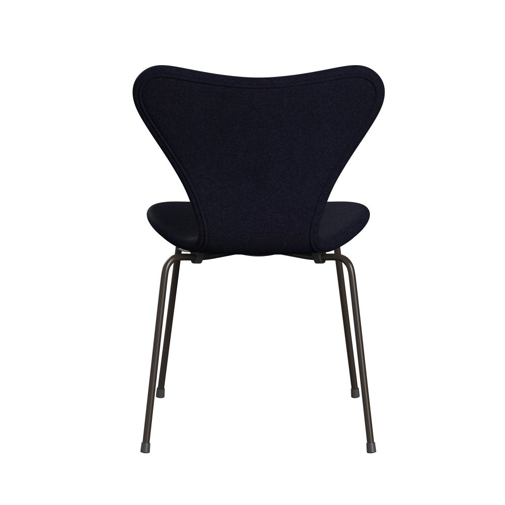 Fritz Hansen 3107 Židle plné čalounění, Brown Bronze/Divina MD Navy Dark