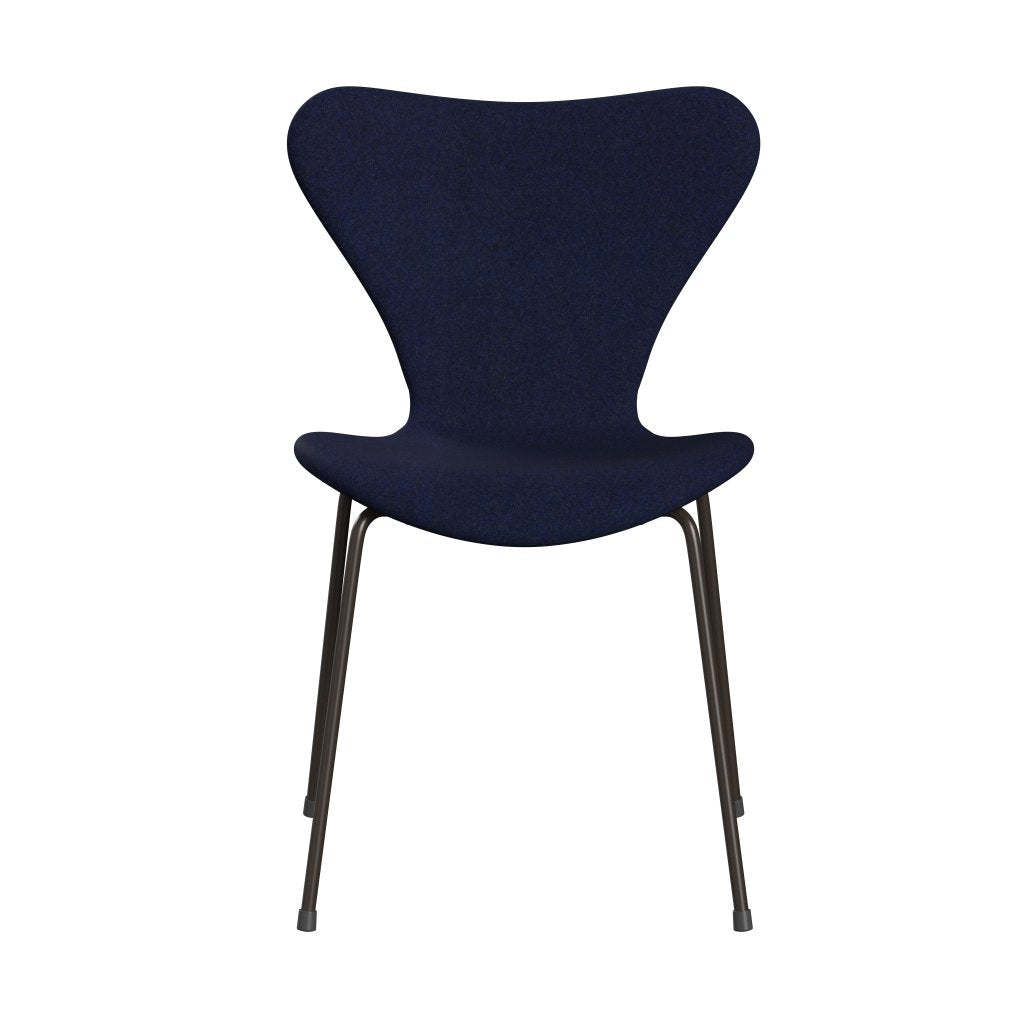 Fritz Hansen 3107 Chair Full Upholstery, Brown Bronze/Divina Md Midnight Blue