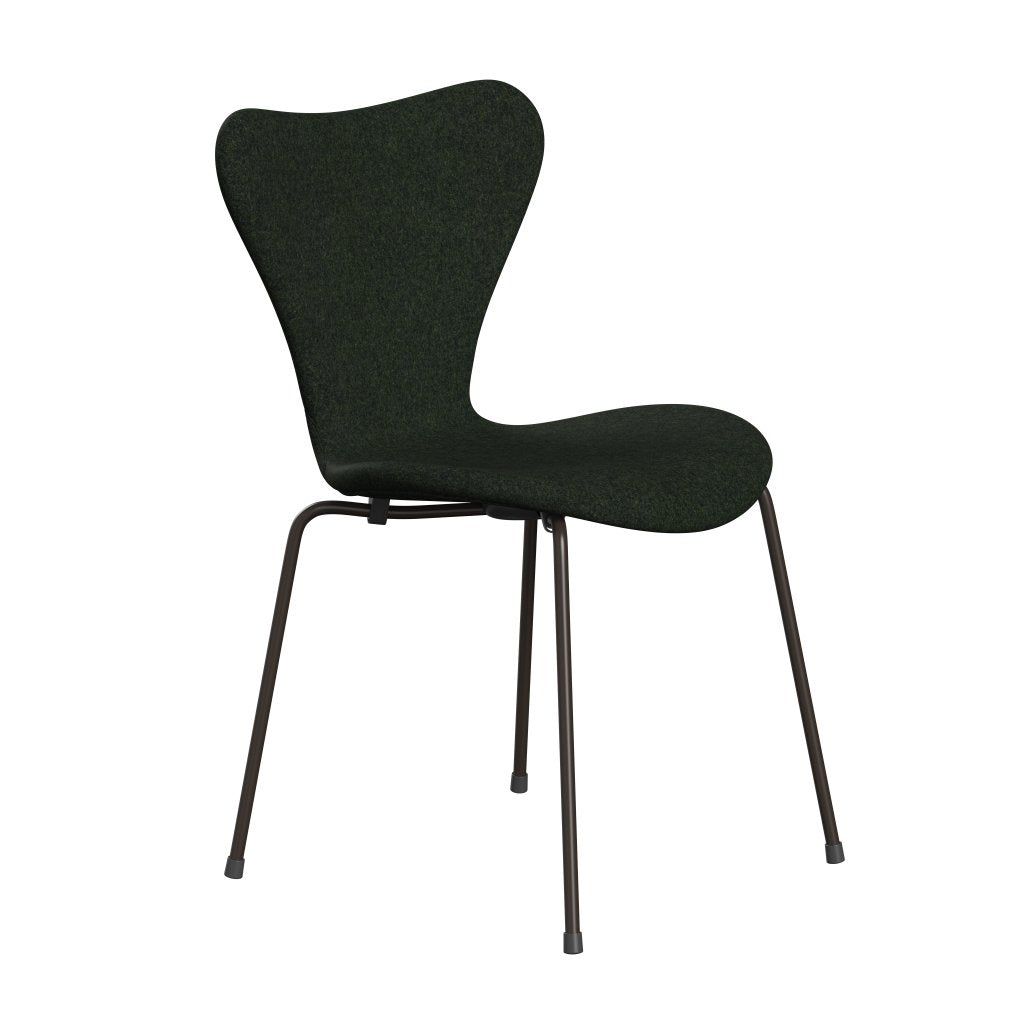 Fritz Hansen 3107 židle plné čalounění, hnědý bronz/divina md moss zelená