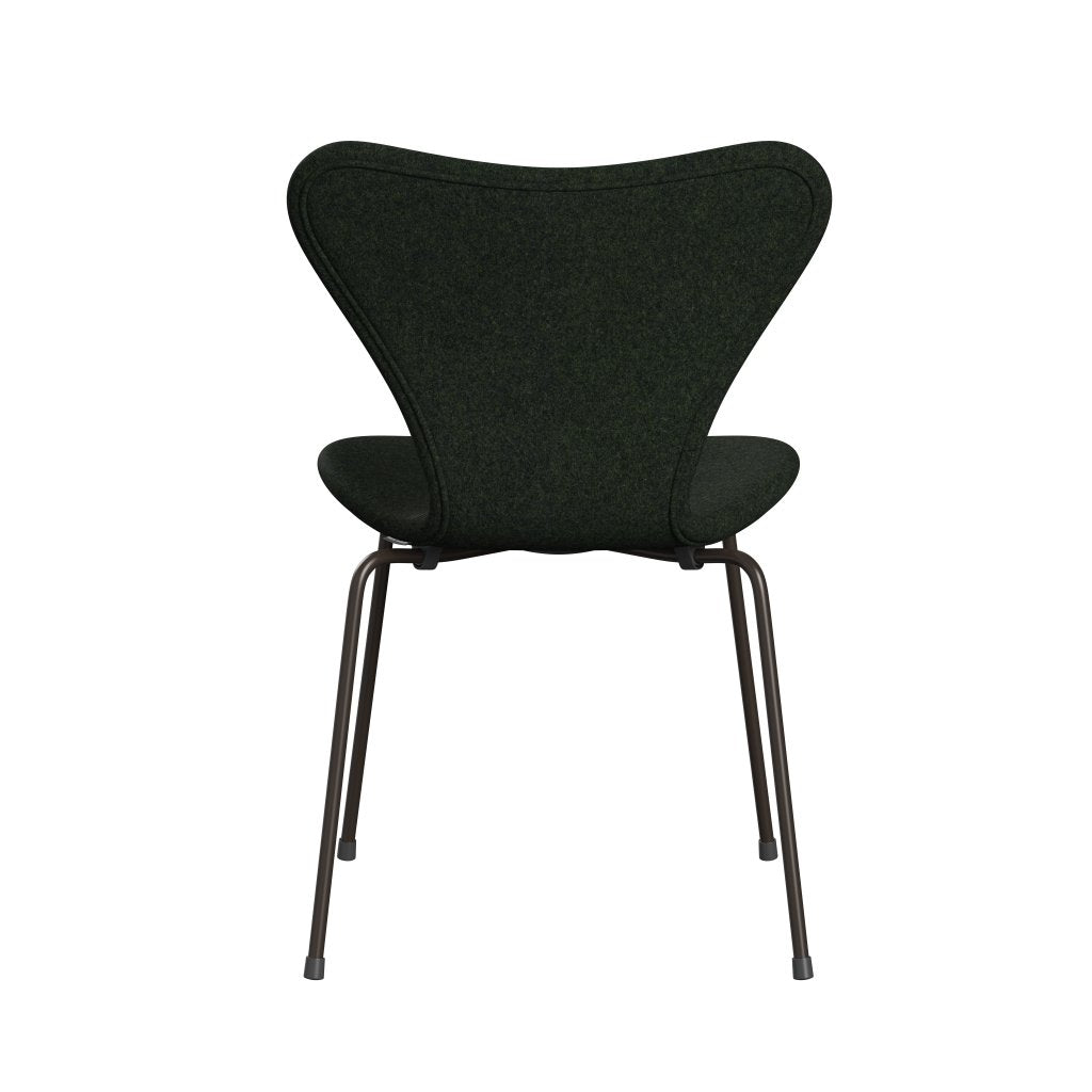 Fritz Hansen 3107 židle plné čalounění, hnědý bronz/divina md moss zelená