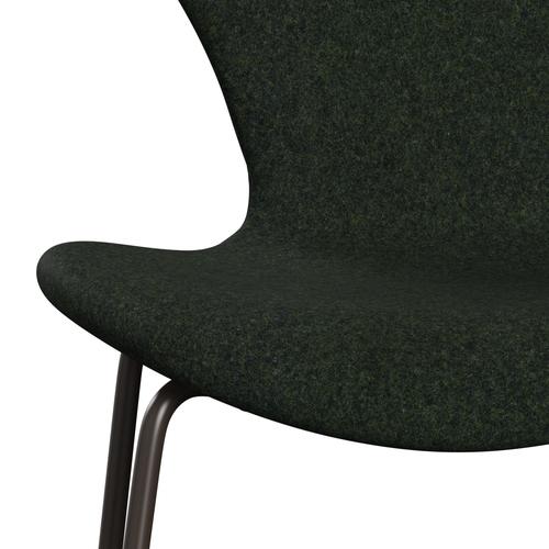 Fritz Hansen 3107 židle plné čalounění, hnědý bronz/divina md moss zelená