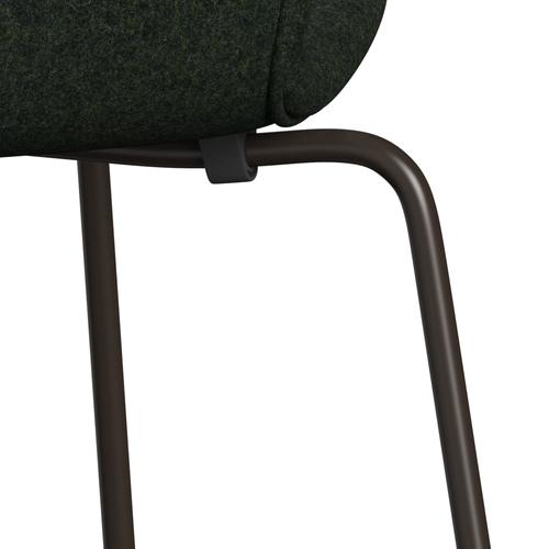 Fritz Hansen 3107 židle plné čalounění, hnědý bronz/divina md moss zelená