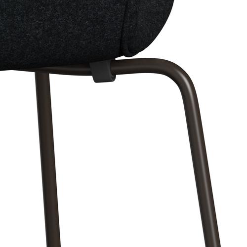 Fritz Hansen 3107 Chair Full Upholstery, Brown Bronze/Divina Md Black