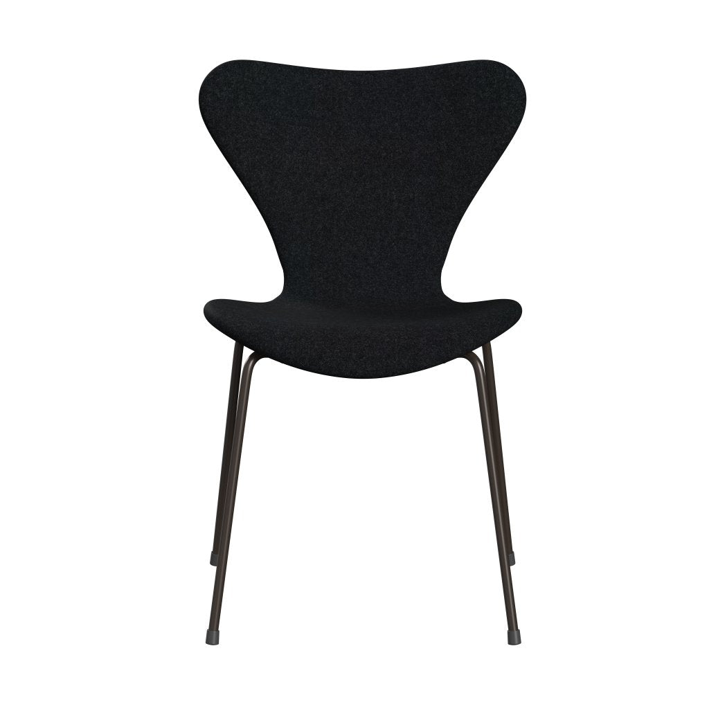 Fritz Hansen 3107 Chair Full Upholstery, Brown Bronze/Divina Md Black