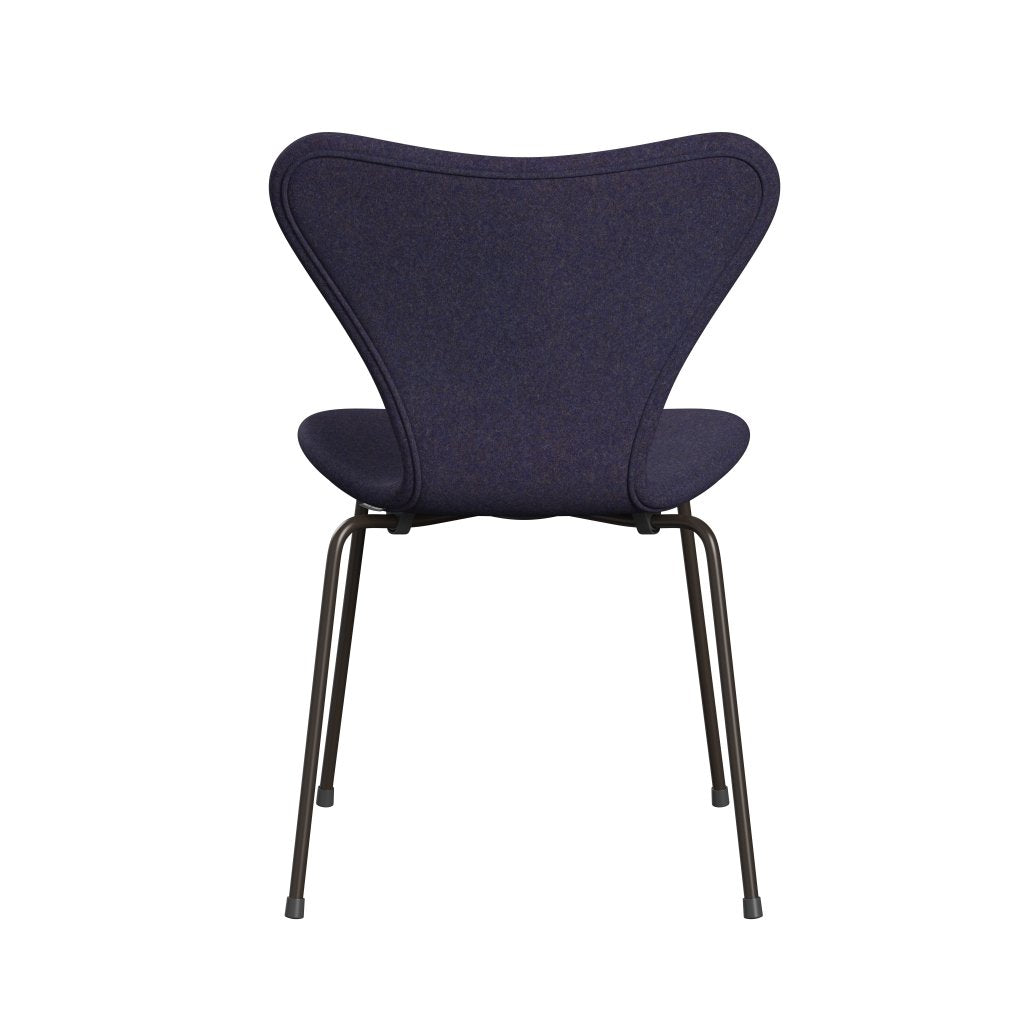 Fritz Hansen 3107 Chair Full Upholstery, Brown Bronze/Divina Md Dusty Blue