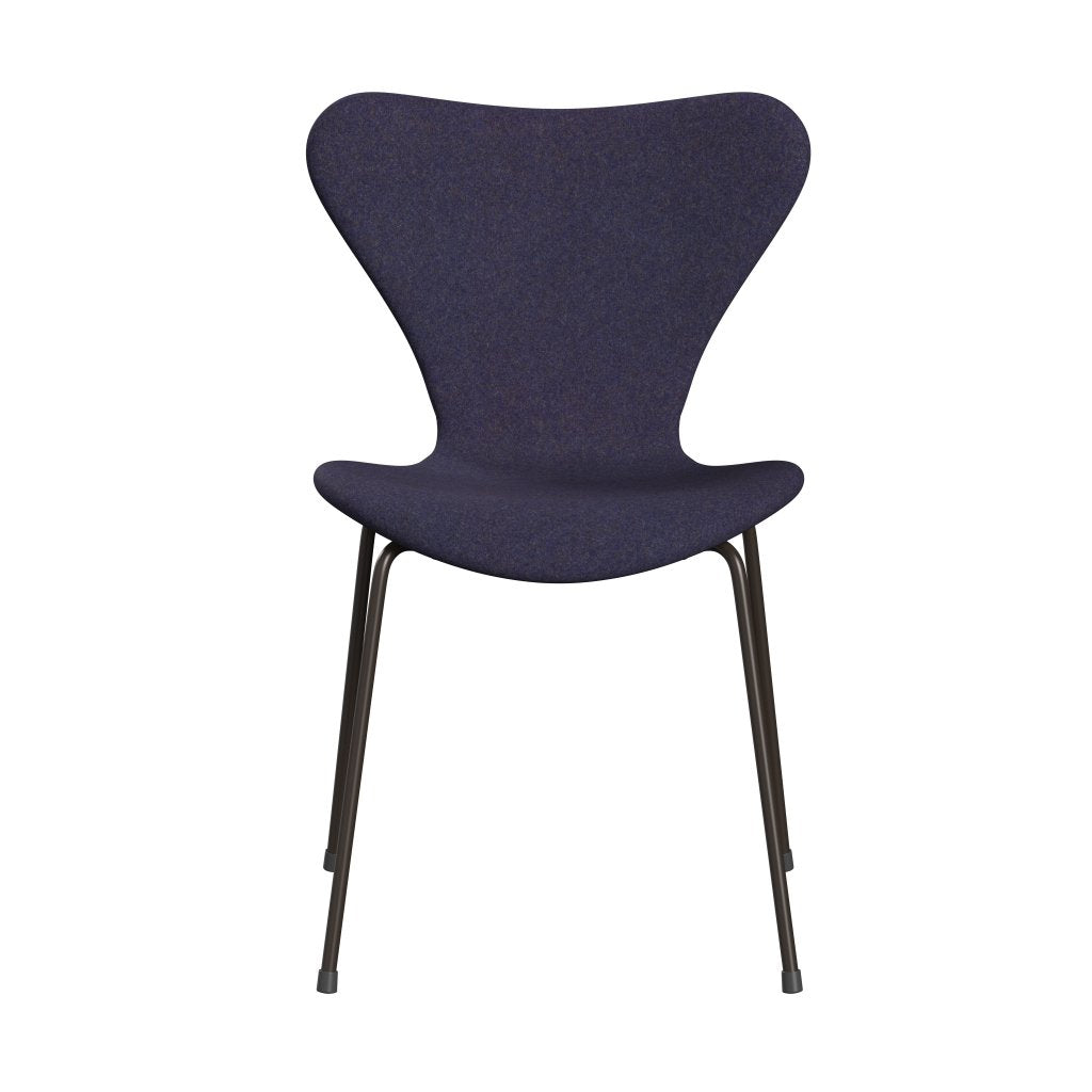 Fritz Hansen 3107 Chair Full Upholstery, Brown Bronze/Divina Md Dusty Blue