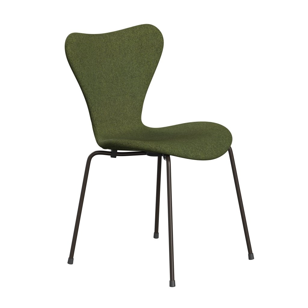 Fritz Hansen 3107 Chair Full Upholstery, Brown Bronze/Divina Md Winter Green