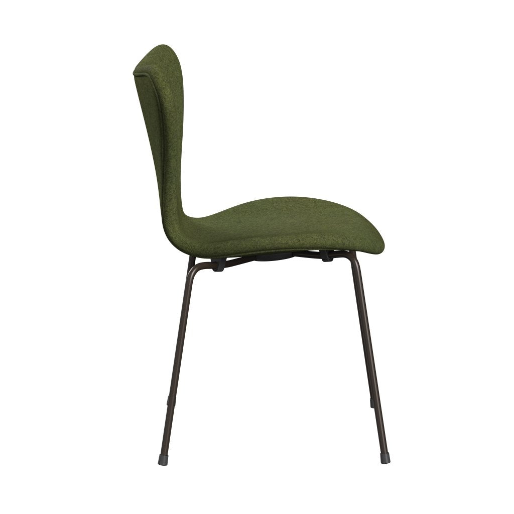 Fritz Hansen 3107 Chair Full Upholstery, Brown Bronze/Divina Md Winter Green