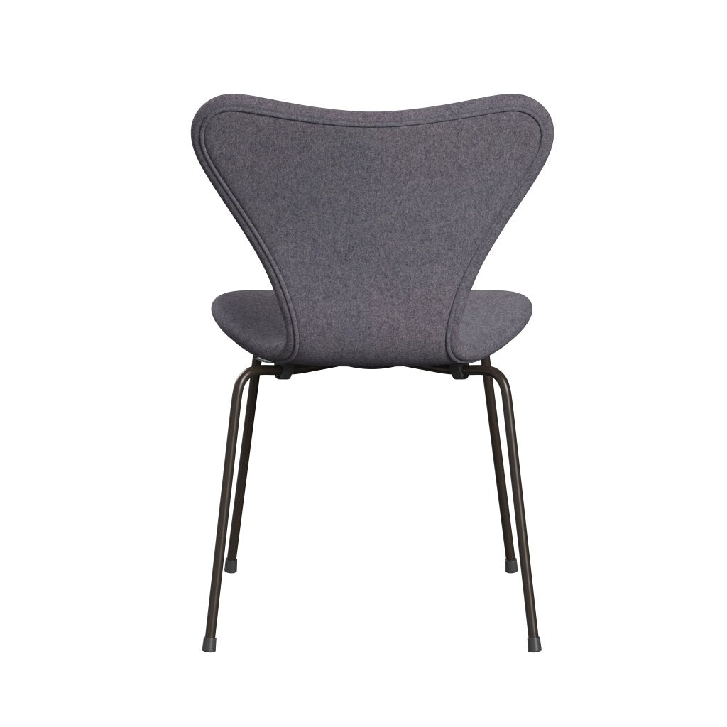 Fritz Hansen 3107 Chair Full Upholstery, Brown Bronze/Divina Md Soft Blue Grey