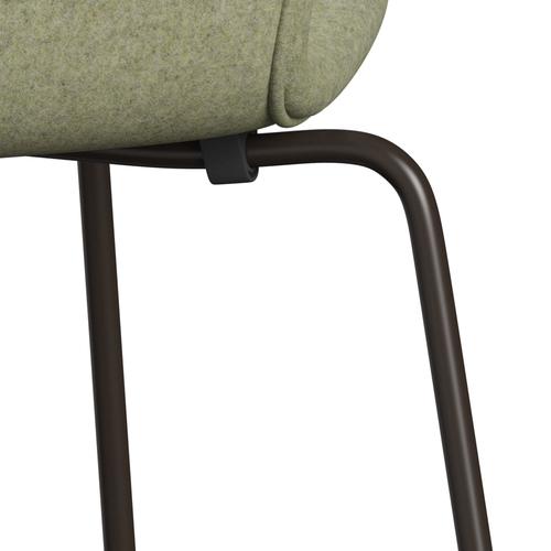 Fritz Hansen 3107 židle plné čalounění, hnědý bronz/divina md soft green