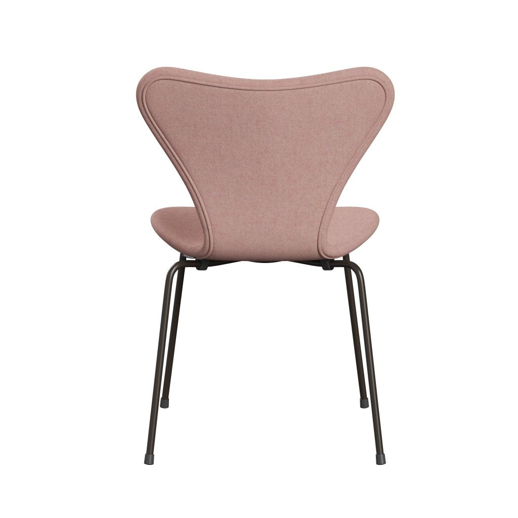 Fritz Hansen 3107 židle plné čalounění, hnědý bronz/divina md soft růžová