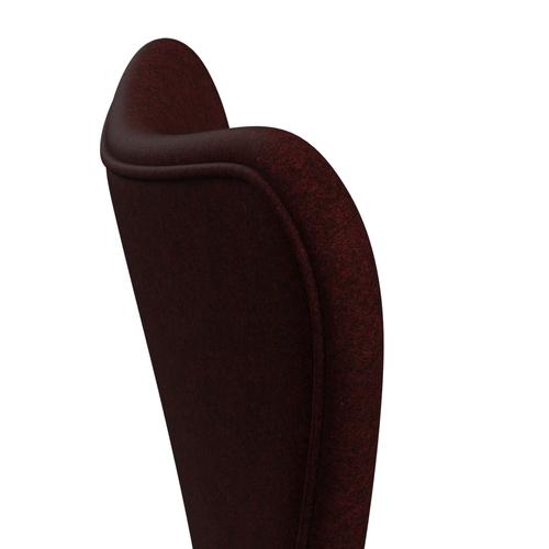 Fritz Hansen 3107 Chair Full Upholstery, Brown Bronze/Divina Melange Burgundy