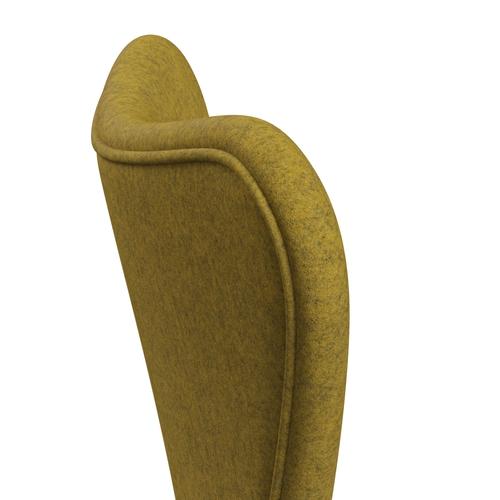 Fritz Hansen 3107 Chair Full Upholstery, Brown Bronze/Divina Melange Yellow