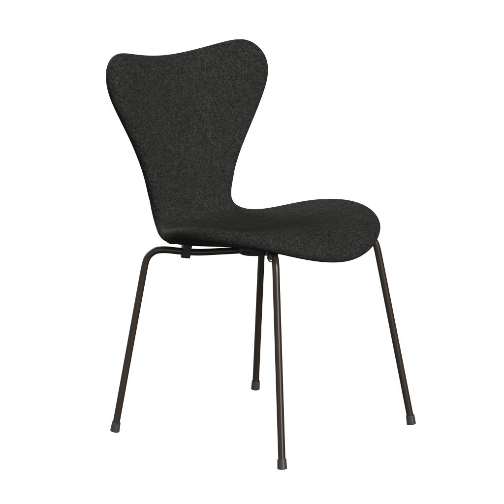 Fritz Hansen 3107 Chair Full Upholstery, Brown Bronze/Divina Melange Grey