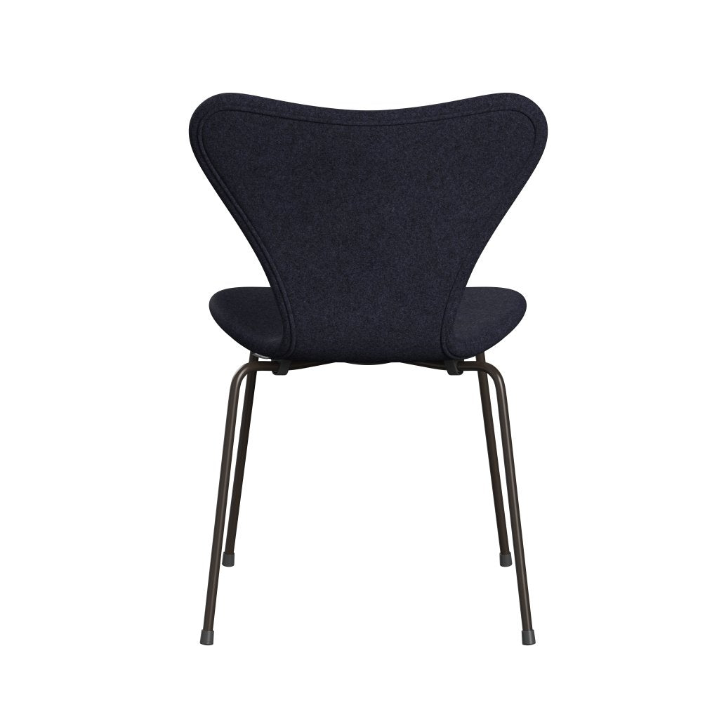 Fritz Hansen 3107 Chair Full Upholstery, Brown Bronze/Divina Melange Grey/Purple