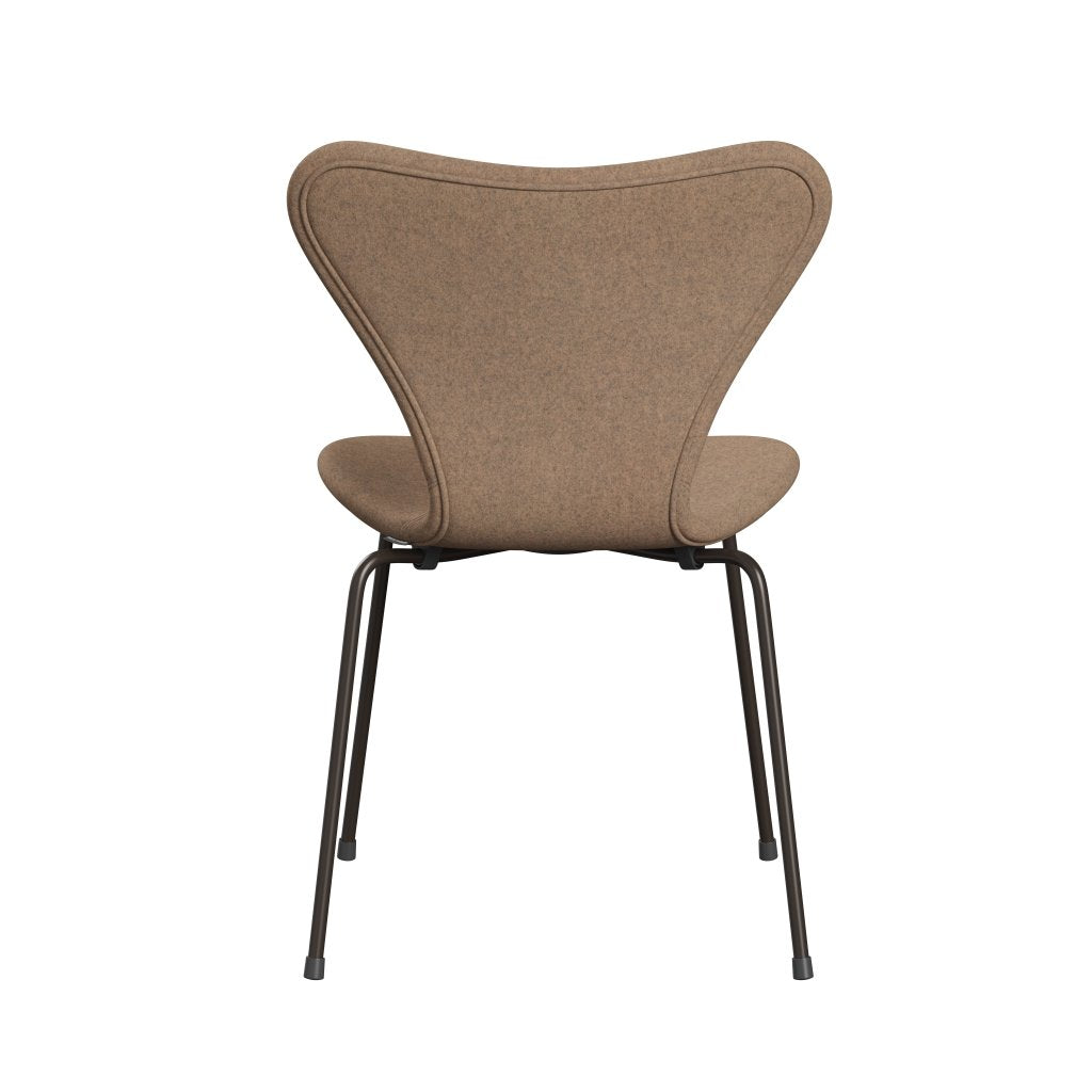 Fritz Hansen 3107 Chair Full Upholstery, Brown Bronze/Divina Melange Grey Nude