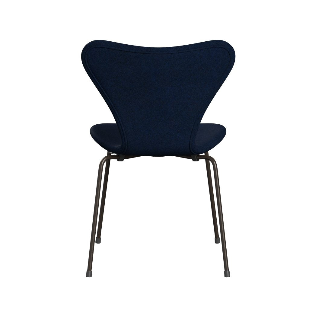 Fritz Hansen 3107 Chair Full Upholstery, Brown Bronze/Divina Melange Navy Dark