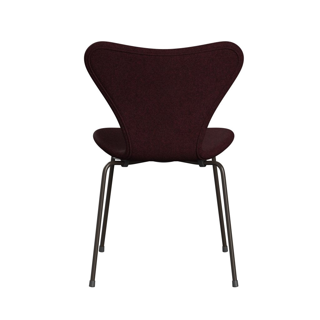 Fritz Hansen 3107 Chair Full Upholstery, Brown Bronze/Divina Melange Pink Dark