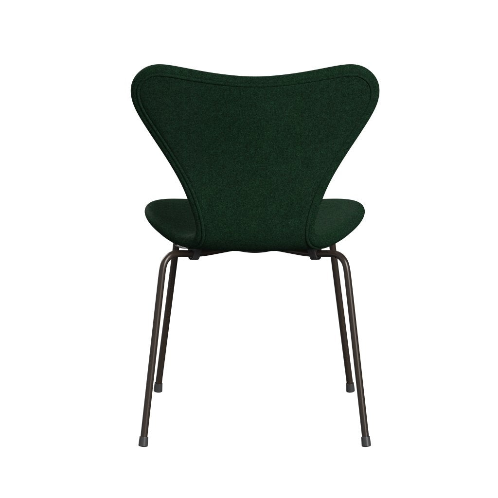 Fritz Hansen 3107 Chair Full Upholstery, Brown Bronze/Divina Melange Warm Dark Green