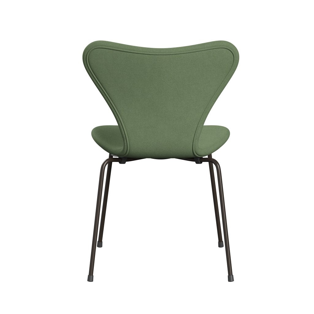 Fritz Hansen 3107 Chair Full Upholstery, Brown Bronze/Divina Olive Green