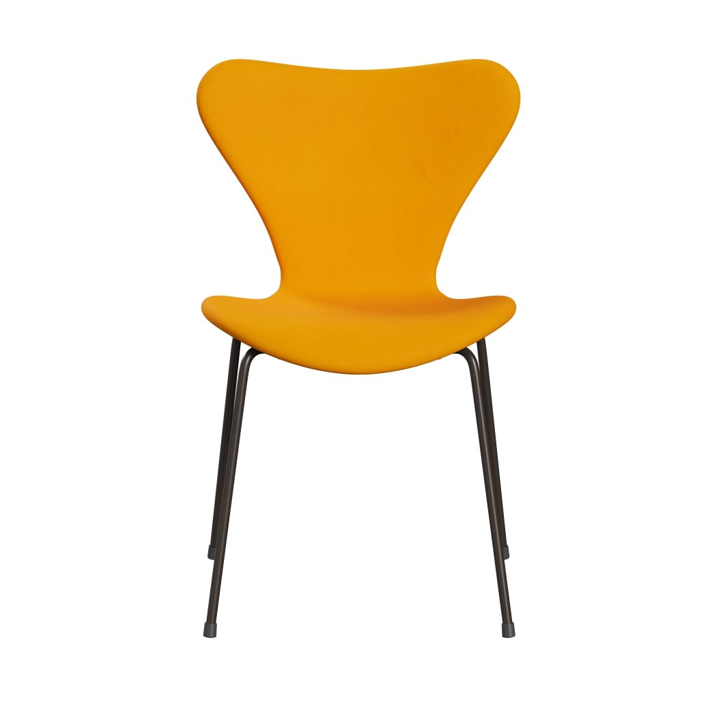 Fritz Hansen 3107 Židle plné čalounění, Brown Bronze/Divina Orange (Div426)