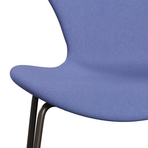 Fritz Hansen 3107 židle plné čalounění, hnědý bronz/divina pastel Blue