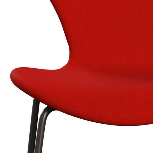 Fritz Hansen 3107 Chair Full Upholstery, Brown Bronze/Divina Red (Div562)