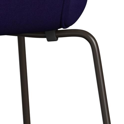 Fritz Hansen 3107 židle plné čalounění, Brown Bronze/Divina Violet Dark (Div692)