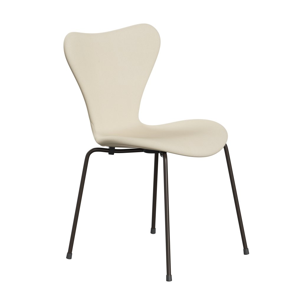 Fritz Hansen 3107 Chair Full Upholstery, Brown Bronze/Divina White