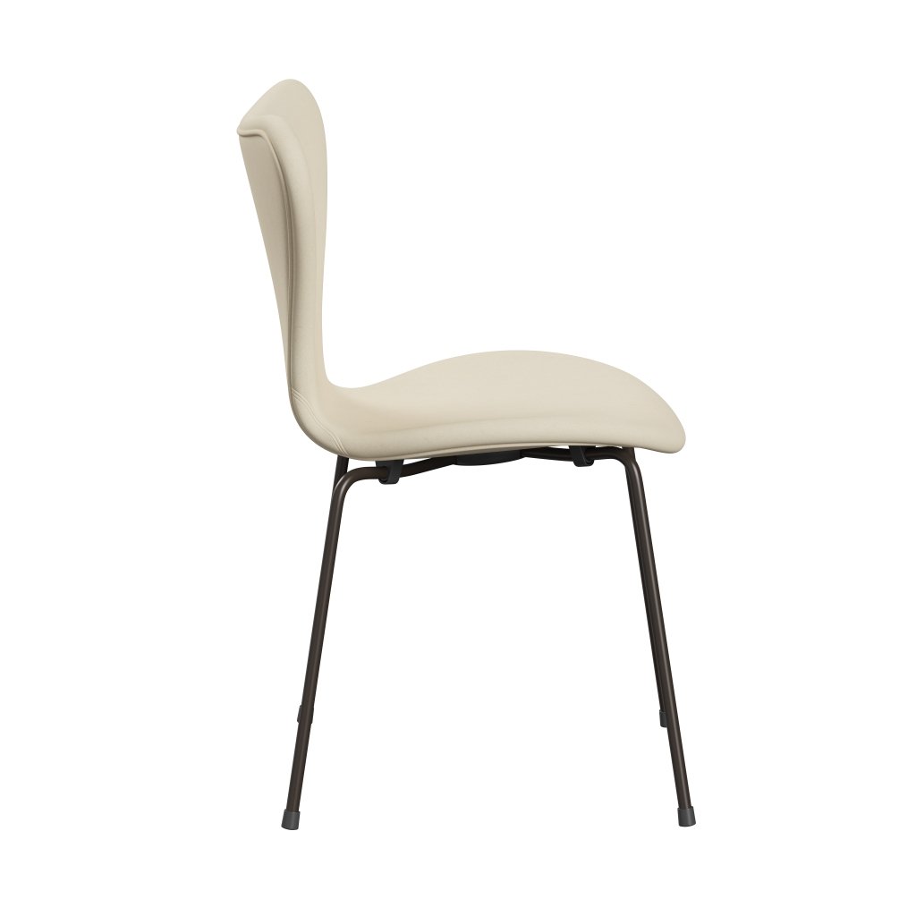 Fritz Hansen 3107 Chair Full Upholstery, Brown Bronze/Divina White