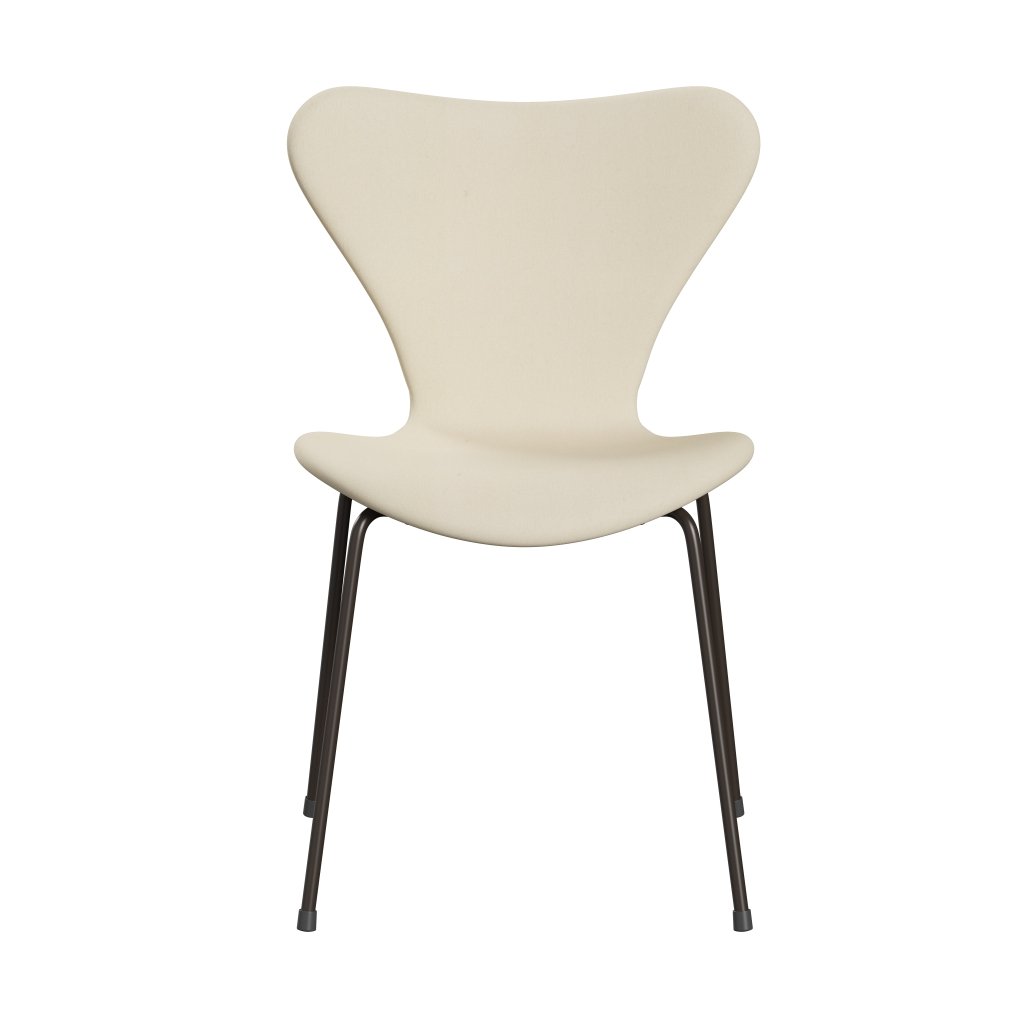 Fritz Hansen 3107 Chair Full Upholstery, Brown Bronze/Divina White