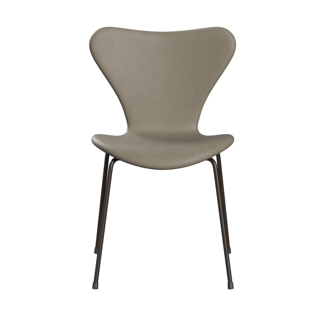 Fritz Hansen 3107 Chair Full Upholstery, Brown Bronze/Essential Light Grey