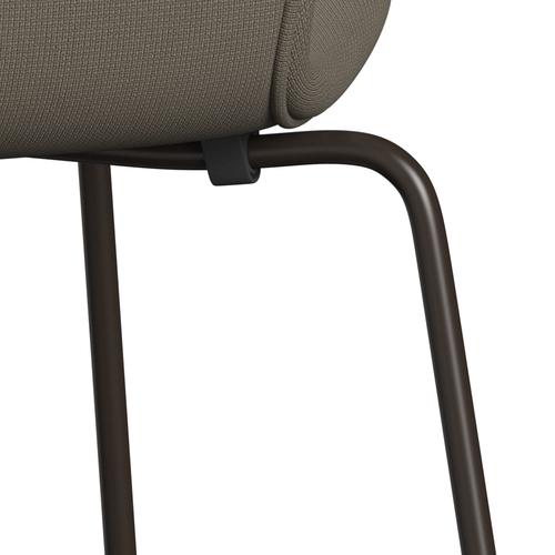 Fritz Hansen 3107 Chair Full Upholstery, Brown Bronze/Fame Beige (F61003)