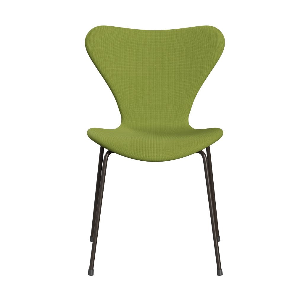 Fritz Hansen 3107 Chair Full Upholstery, Brown Bronze/Fame Light Grass Green