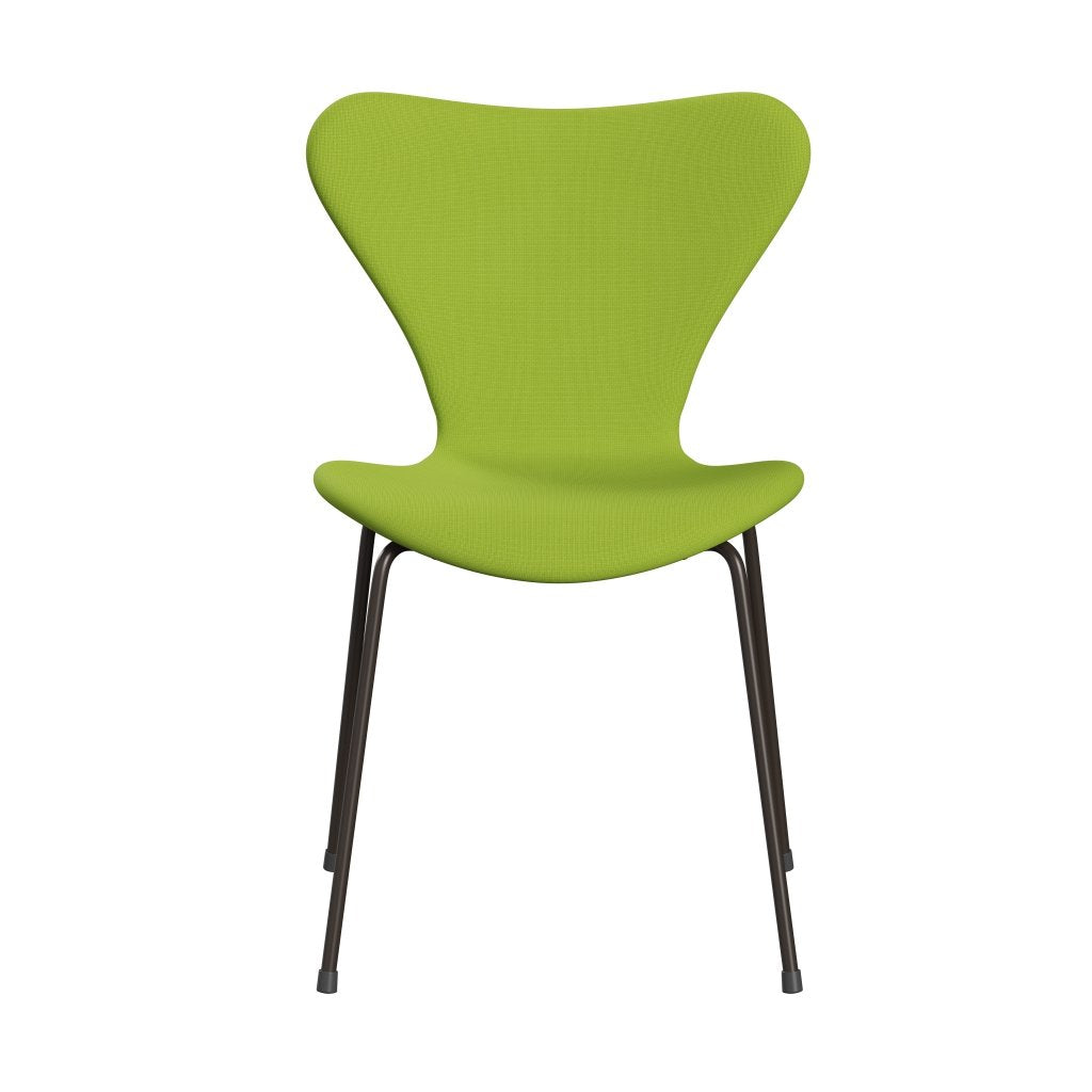 Fritz Hansen 3107 Židle plné čalounění, Brown Bronz/Fame Neon Green