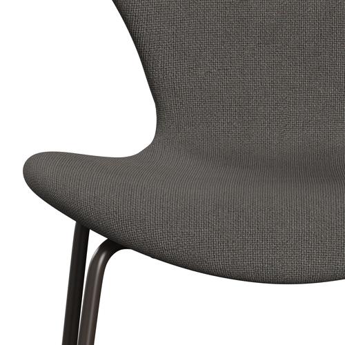 Fritz Hansen 3107 židle plné čalounění, hnědý bronz/hallingdal šedá tma