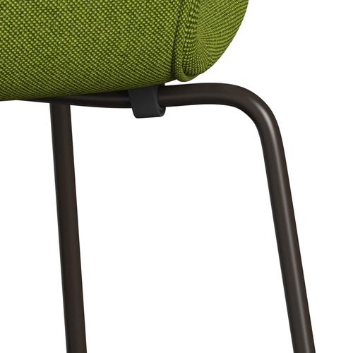 Fritz Hansen 3107 židle plné čalounění, hnědý bronz/hallingdal zelená