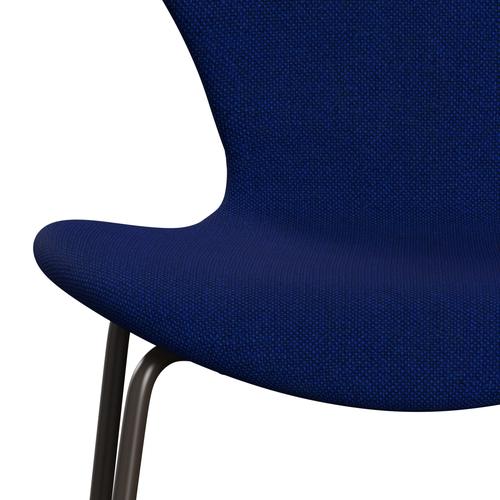 Fritz Hansen 3107 Židle plné čalounění, hnědý bronz/Hallingdal Sea Blue