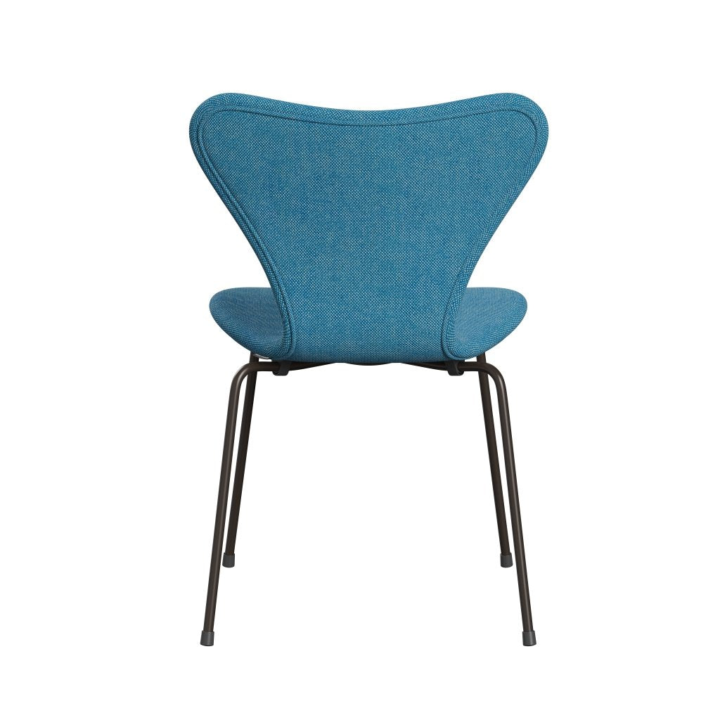 Fritz Hansen 3107 Chair Full Upholstery, Brown Bronze/Hallingdal White/Turquoise