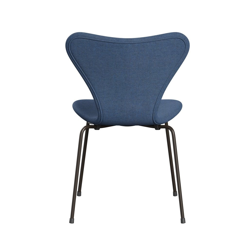 Fritz Hansen 3107 židle plné čalounění, Brown Bronz/Re Wool Blue/Natural