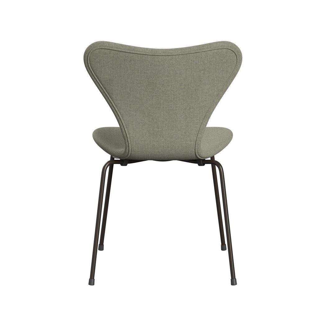 Fritz Hansen 3107 židle plné čalounění, Brown Bronze/Re Wool Lime Green/Natural