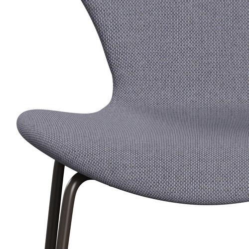 Fritz Hansen 3107 Židle plné čalounění, hnědý bronz/re vlna levandule/přírodní