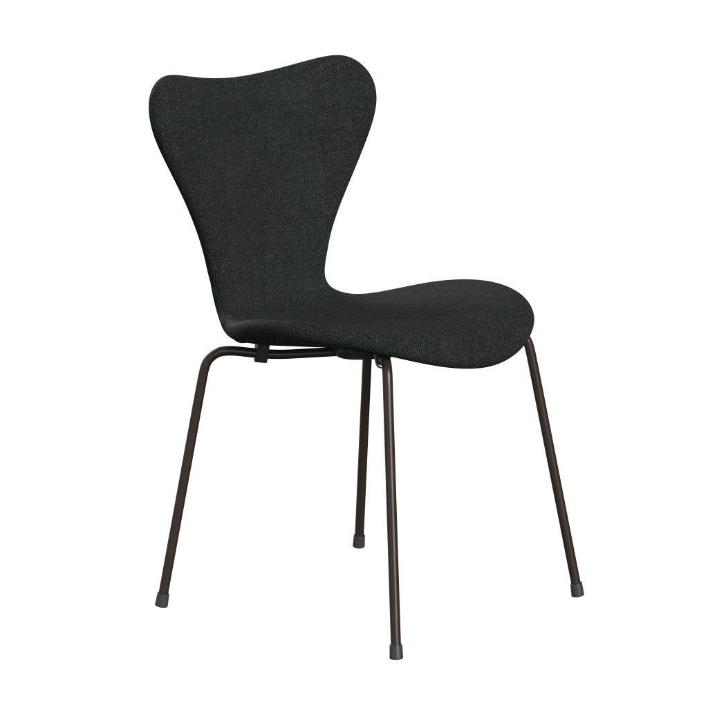 Fritz Hansen 3107 Chair Full Upholstery, Brown Bronze/Re Wool Black/Natural