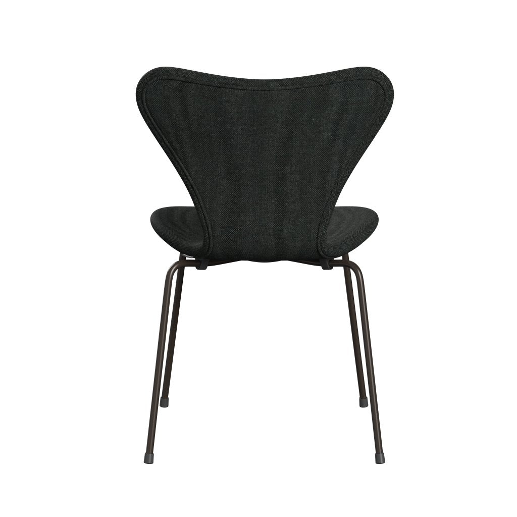 Fritz Hansen 3107 Chair Full Upholstery, Brown Bronze/Re Wool Black/Natural